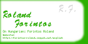 roland forintos business card